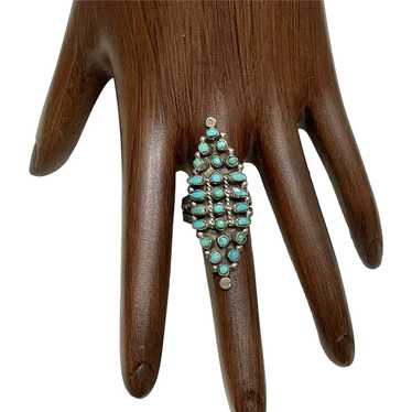 Zuni Turquoise Petit Point Ring - image 1