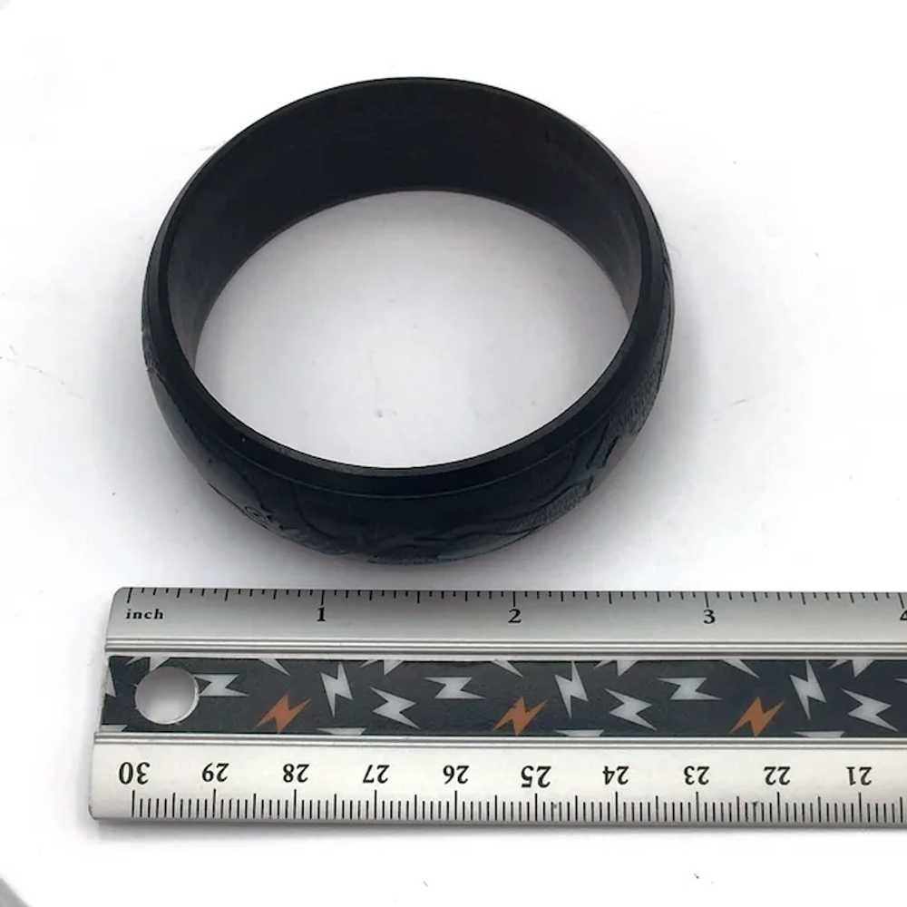 African Hand Carved Ebony Wood Bangle - image 4