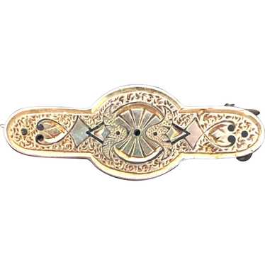 Victorian Gold Filled Pin ornate design