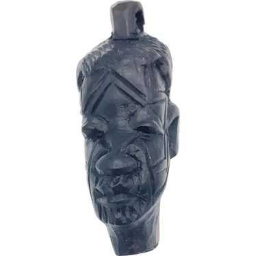 African Hand Carved Ebony Wood Pendant