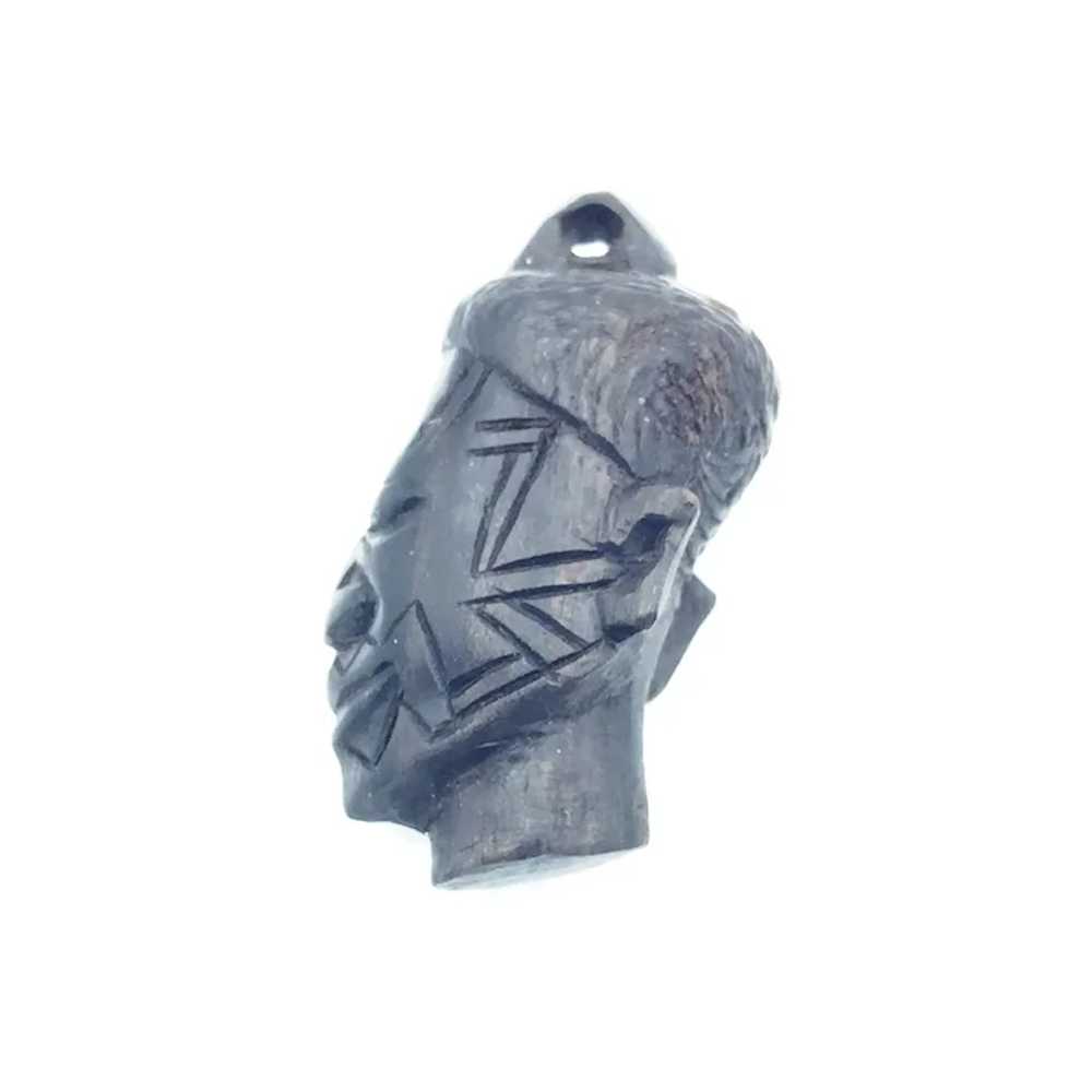 African Hand Carved Ebony Wood Pendant - image 2