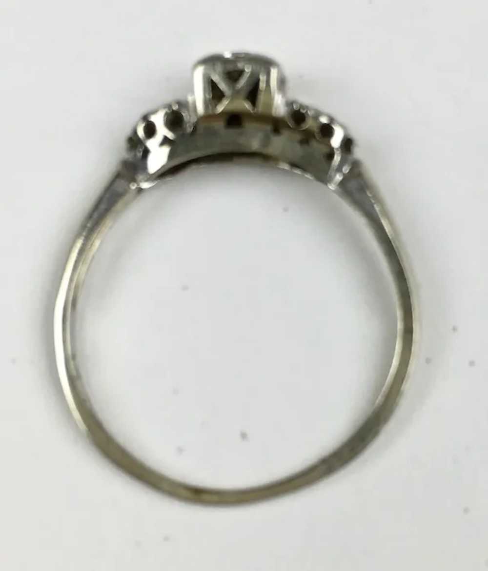 Art Deco 14 - 18K Gold Diamond Engagement Ring - image 3
