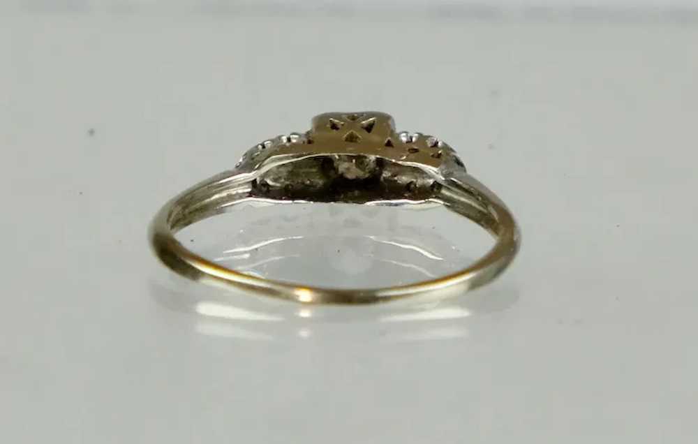 Art Deco 14 - 18K Gold Diamond Engagement Ring - image 5
