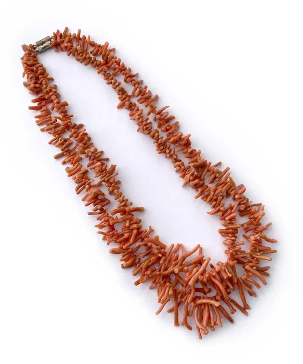 Pair (2) Genuine Branch Coral Necklaces, 1950s-19… - image 3