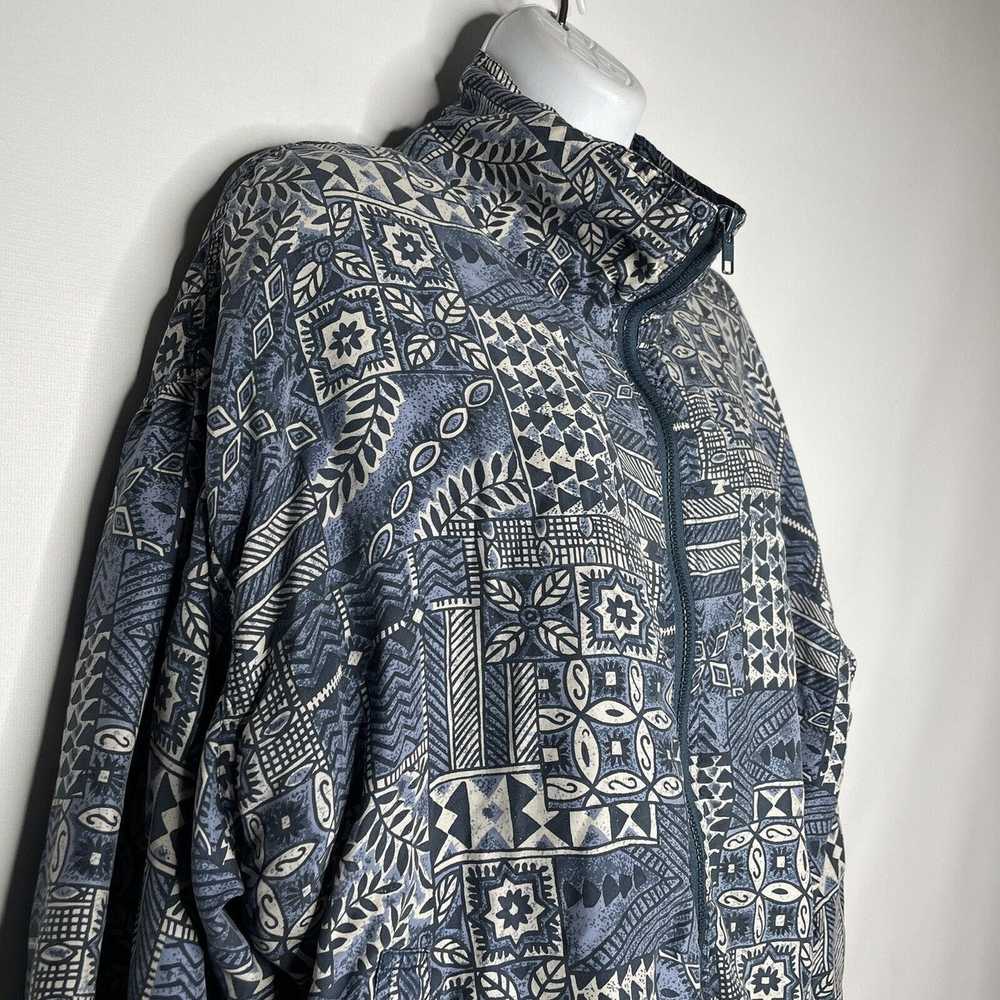 Vintage 90s BOGARi Blue Abstract Geo Patchwork Si… - image 4