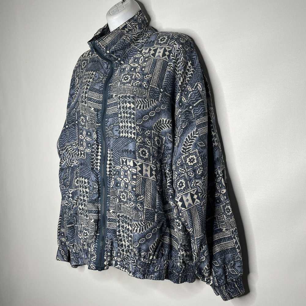 Vintage 90s BOGARi Blue Abstract Geo Patchwork Si… - image 6