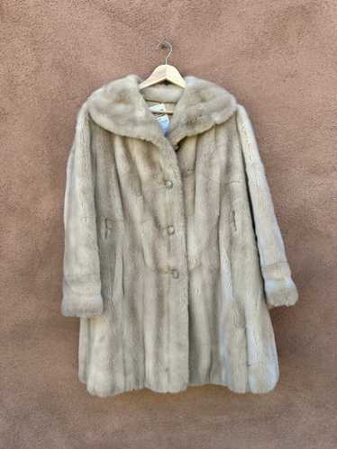 1960's Mincara Faux Fur Coat (Leather Button Stand