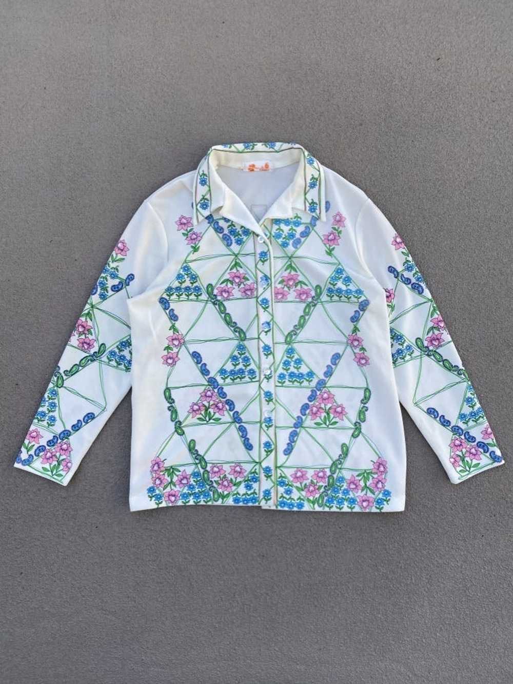 Vintage Vintage Floral Overshirt Smartique [Mediu… - image 1