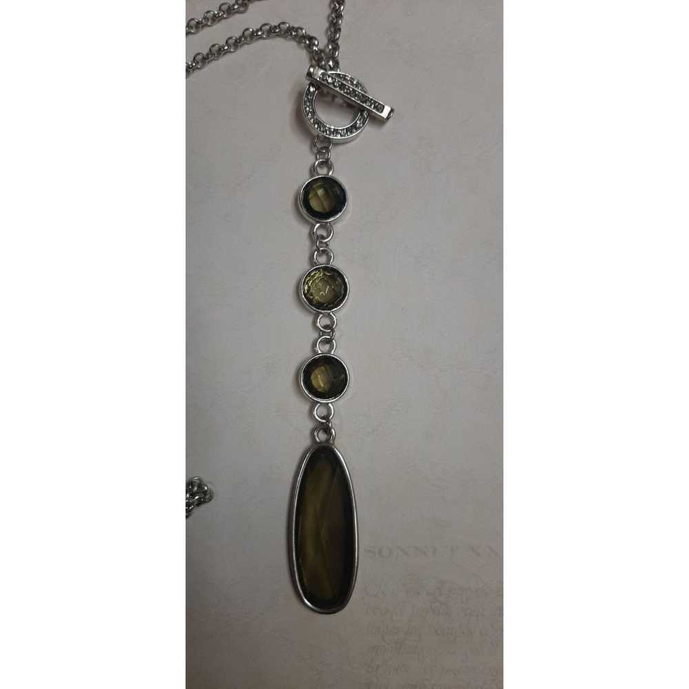 Other Green Gemmed Toggle Necklace - image 6