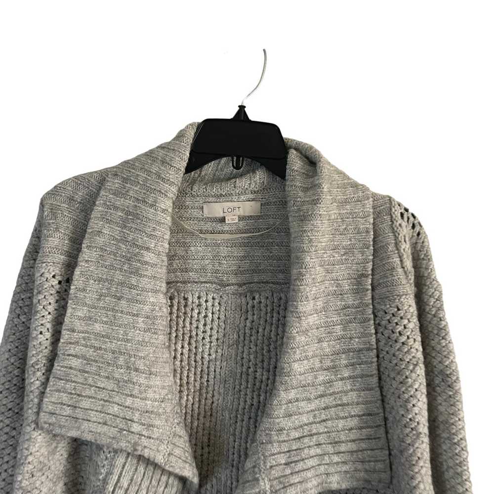 Other Loft Gray Knit Wool Alpaca Blend Open Front… - image 2