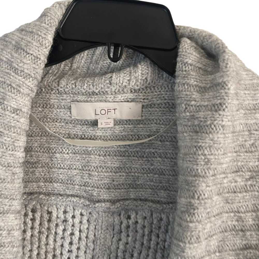 Other Loft Gray Knit Wool Alpaca Blend Open Front… - image 5