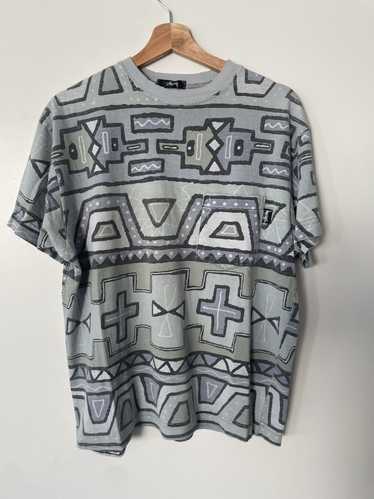 Vintage STUSSY Zigzag Tomtom T-shirt Old 80s Pit to pit 22.0