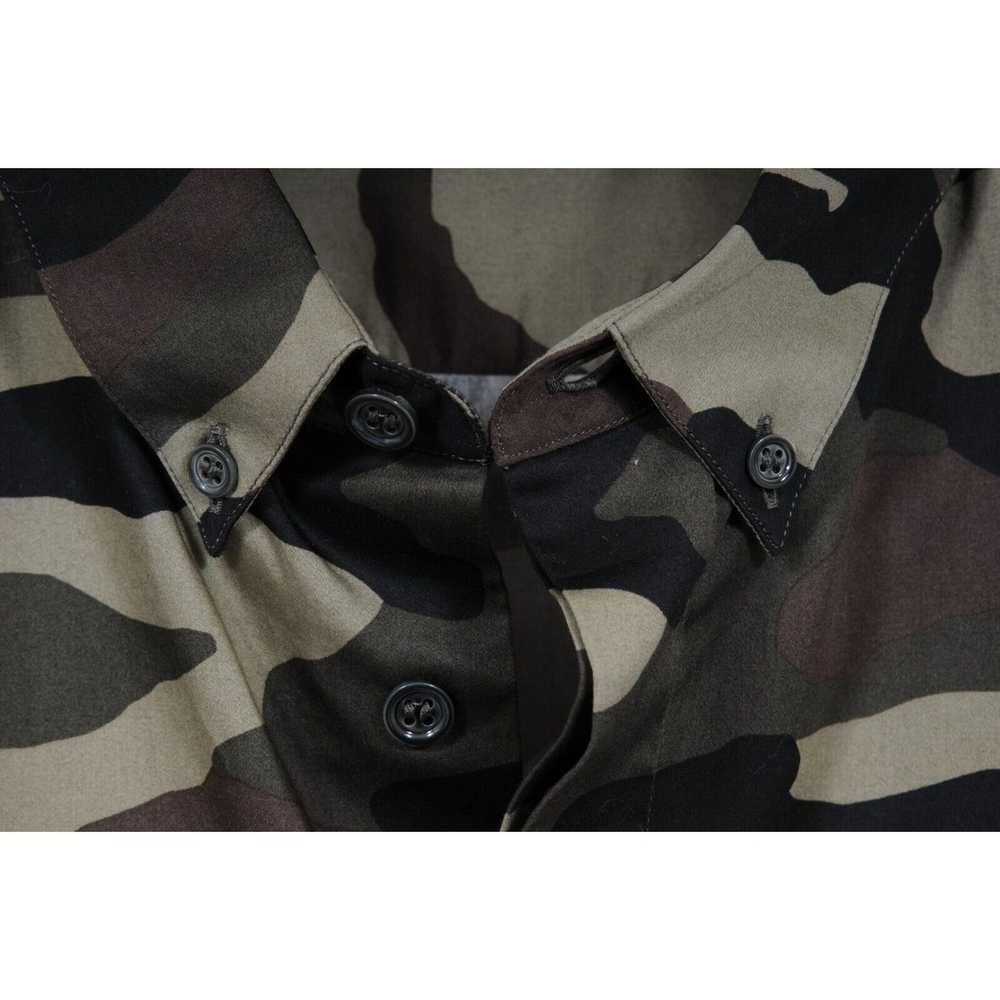 Dior Green Brown Camouflage Button Down Shirt 42 - image 5