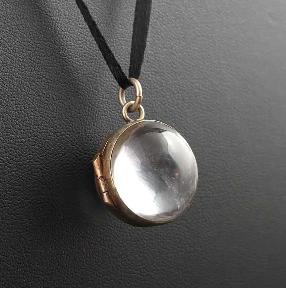 Antique Pools of Light locket pendant, Rock cryst… - image 10