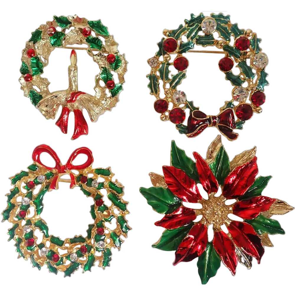 Nice Collection Of Four Vintage Christmas Wreath … - image 1