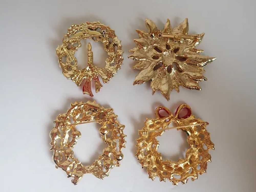 Nice Collection Of Four Vintage Christmas Wreath … - image 6