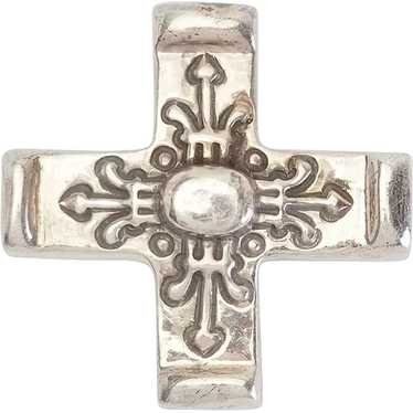 Vintage designer sterling silver cross pendant by 