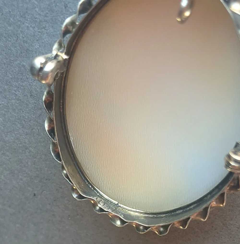 Sterling Silver Cameo Carved Shell Vintage 1940s … - image 5