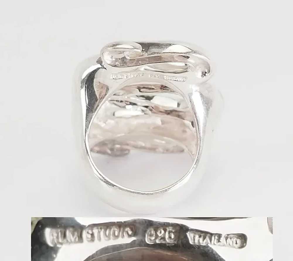 Modern heavy vintage sterling silver snake ring b… - image 4