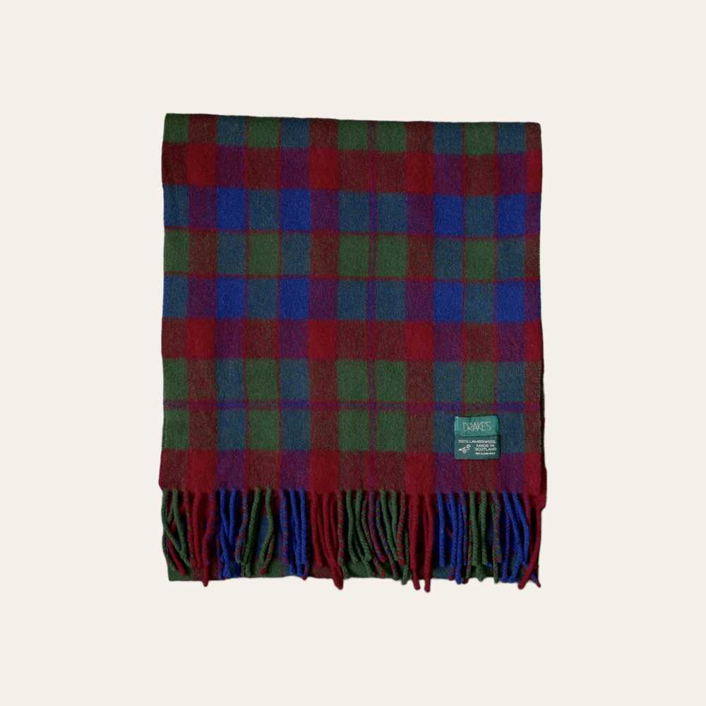 Drakes Checked Lambswool Scarf - M - image 3