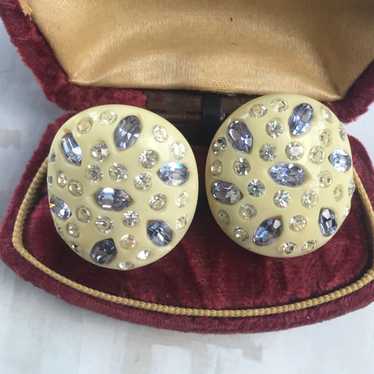 Weiss Cream Rhinestone Earrings - image 1