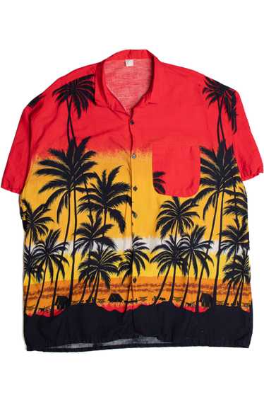 Washington Nationals Red And White Hibiscus Dark Leaf Black Background 3D  Hawaiian Shirt - Limotees