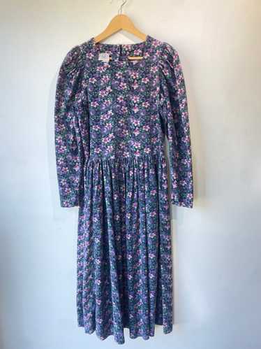 Vintage Laura Ashley Floral Corduroy Maxi Dress