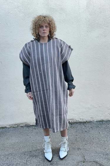 Vintage Striped Poncho Dress