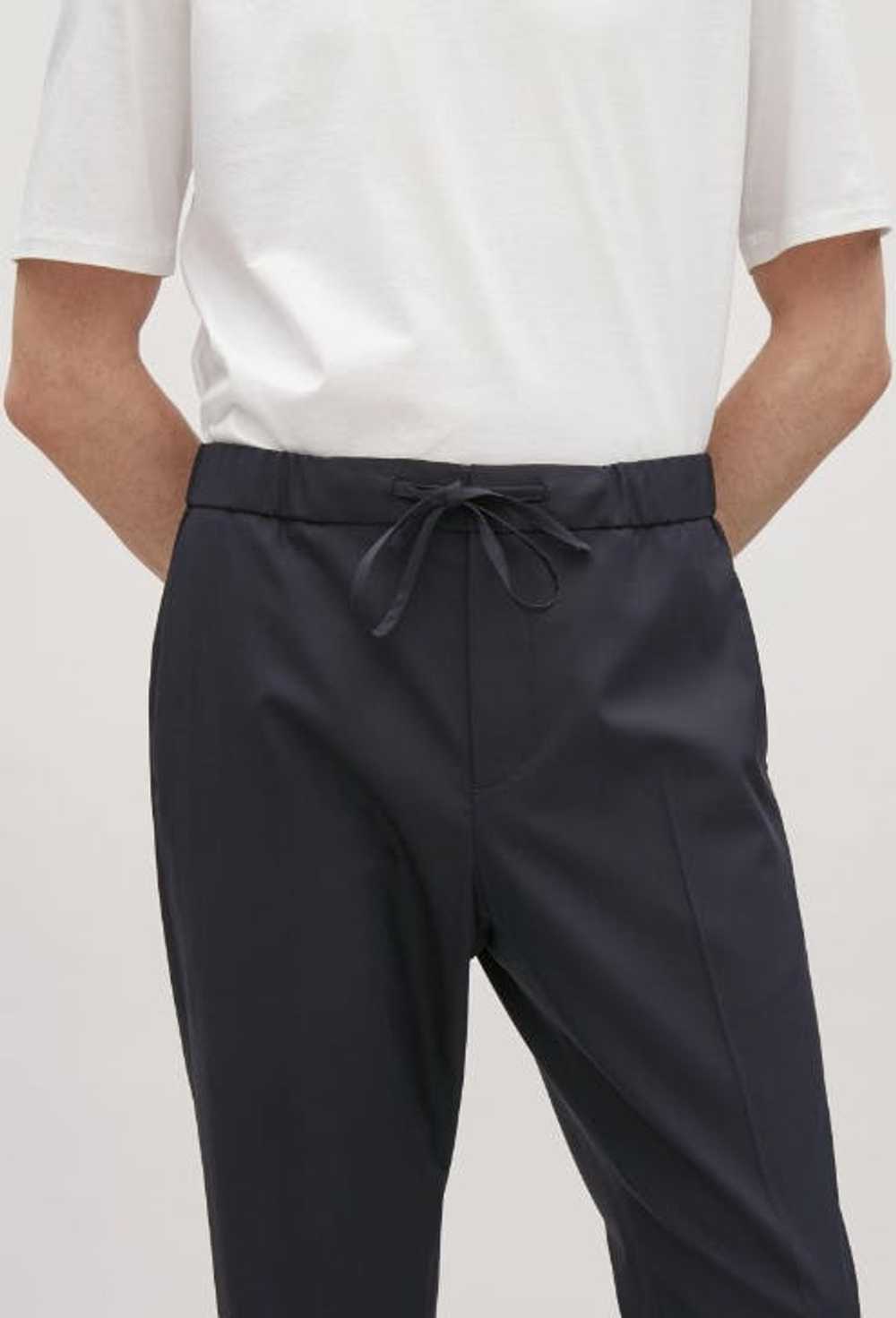 Cos Men's Black Wool Drawstring Tailored Pants - image 2