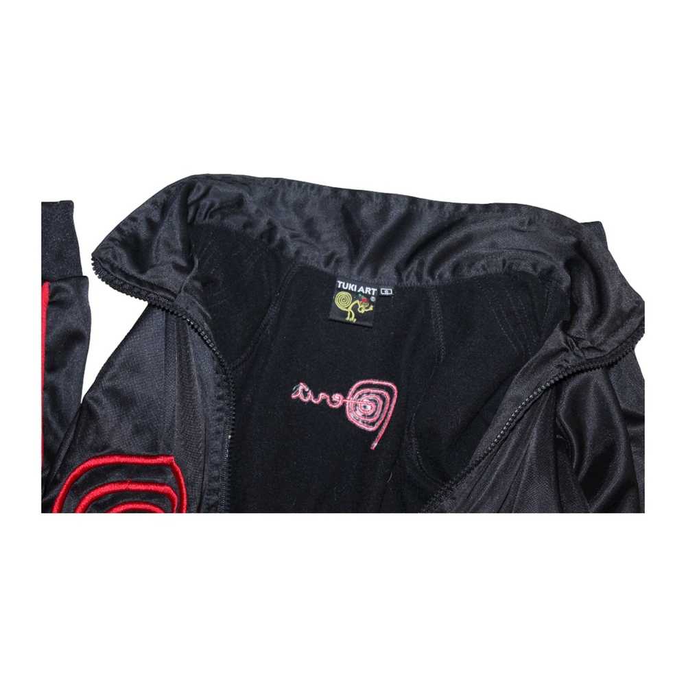 Tuki Tuki Art Peru Black Red Stripe Zip Up Jacket… - image 7