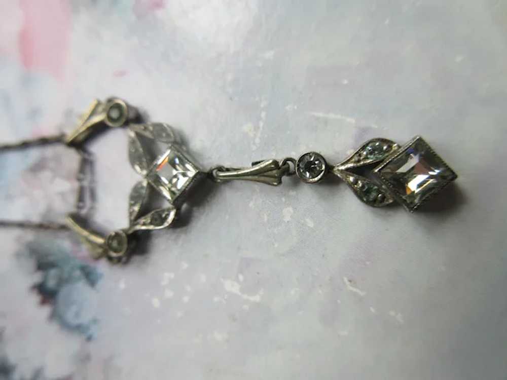 Older Vintage Sterling Paste Lavaliere Necklace - image 5