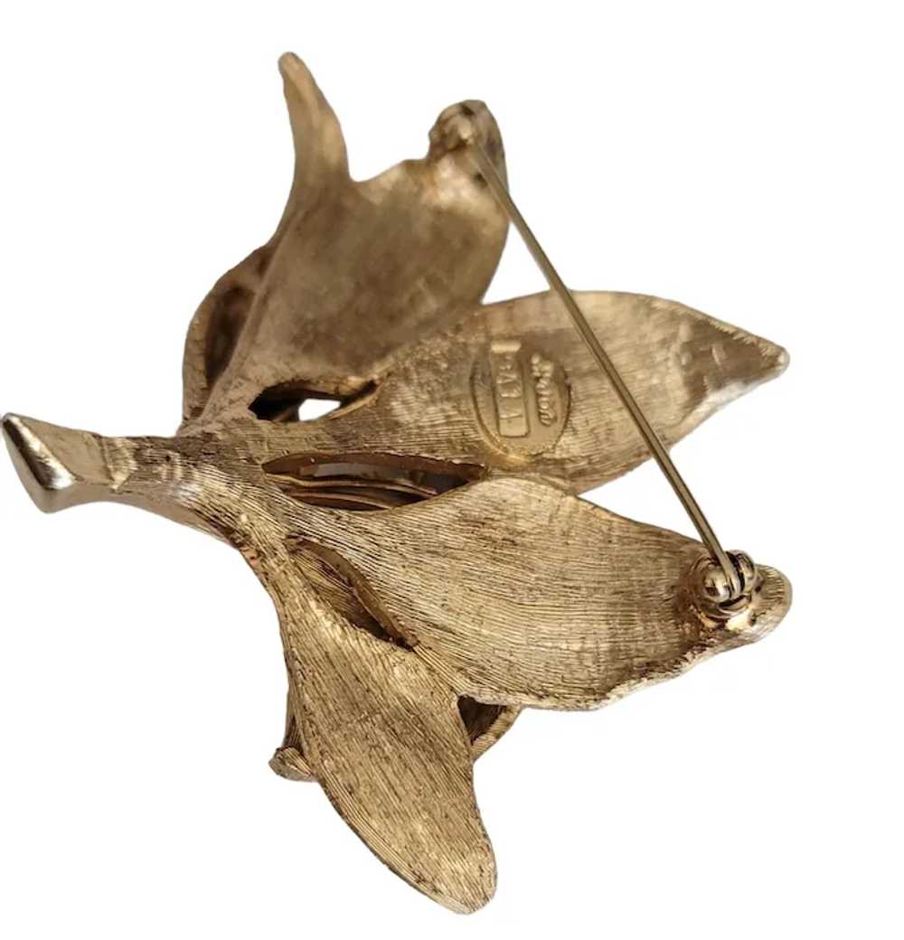 Avon Vintage Gold Tone Floral Leaf Pin, Numbered … - image 2