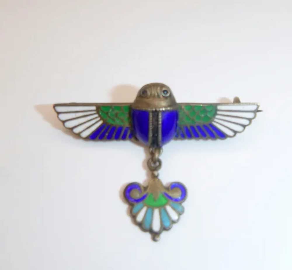 French Egyptian Revival Art Deco Enamel Pin - image 4