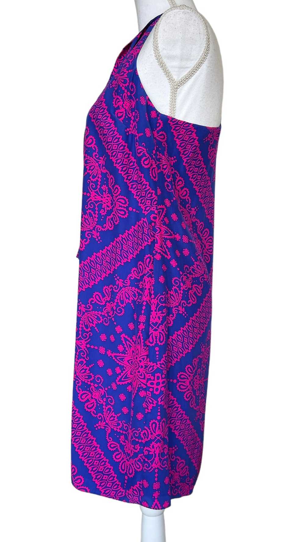 Alice & Trixie Silk Pink and Blue Halter Dress, M - image 3