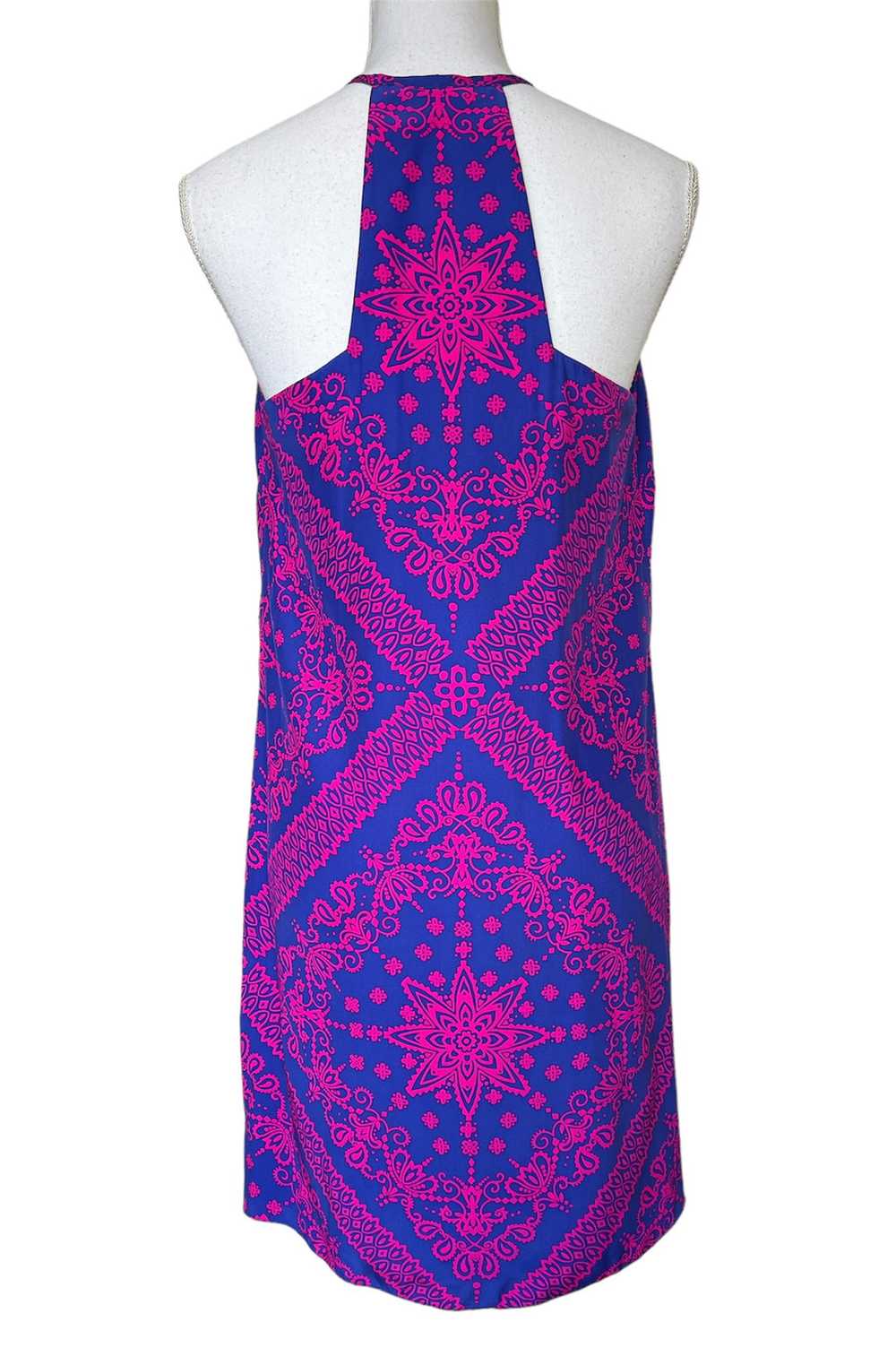 Alice & Trixie Silk Pink and Blue Halter Dress, M - image 5