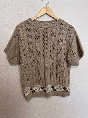 Vintage Vintage Alicia Cable Knit Short Sleeve Swe