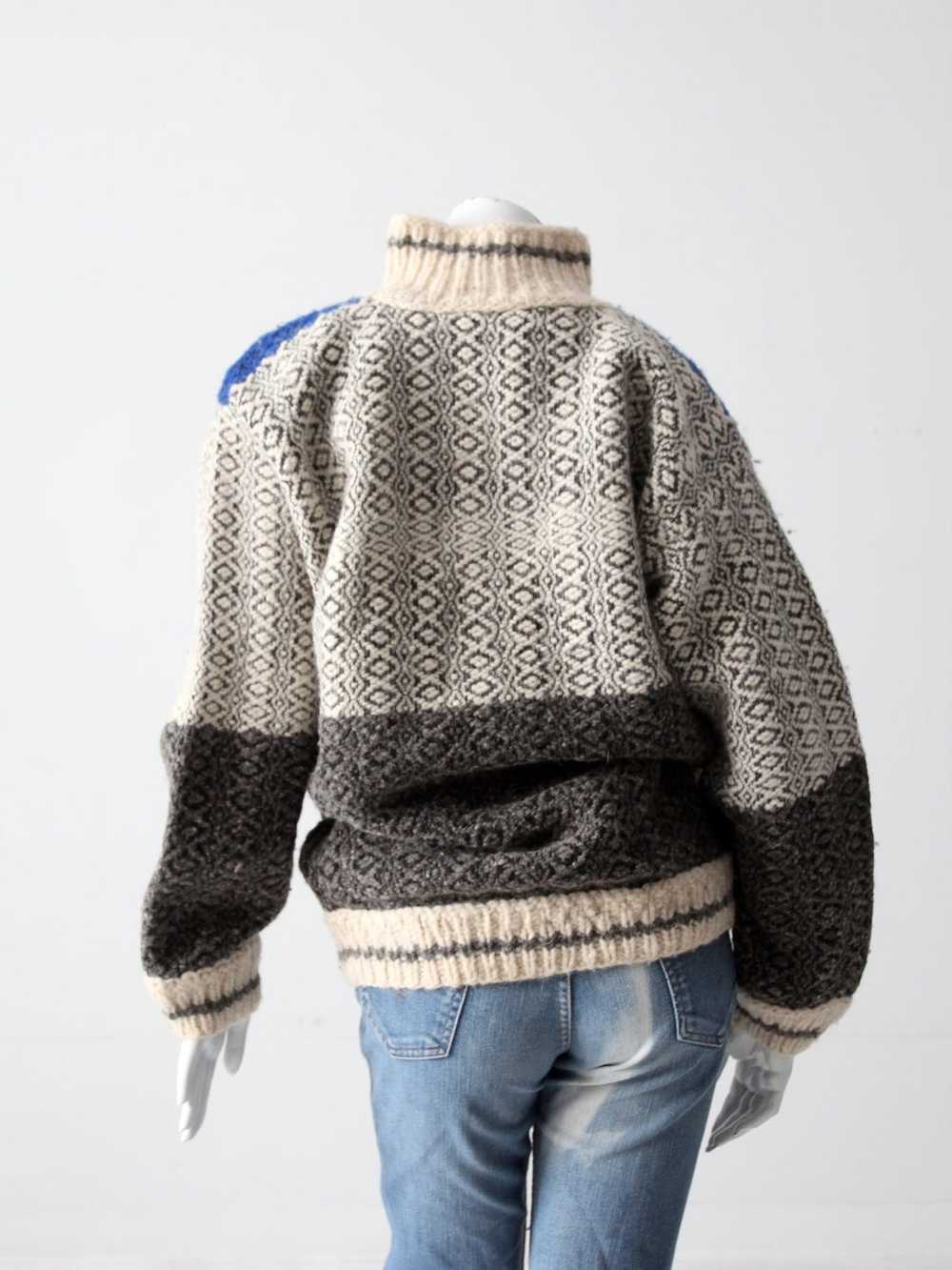 Vintage vintage hand knit Norwegian style sweater - image 11