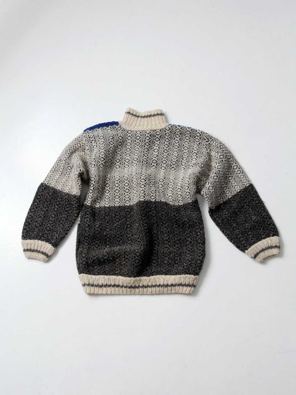 Vintage vintage hand knit Norwegian style sweater - image 3