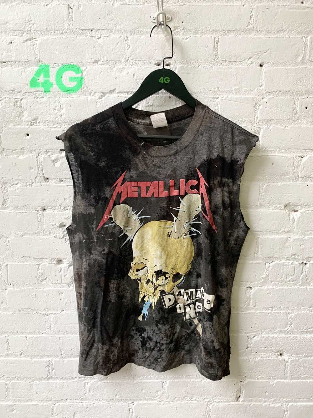 Black Vintage Metallica Thrashed Cut Off Damage I… - image 1