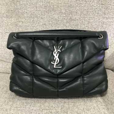 Replica YSL Saint Laurent Puffer Medium Merino-shearling Bag Black