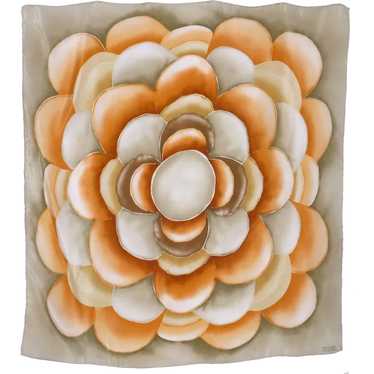 Robert Lee Morris Silk Scarf Large Flower Print 1… - image 1