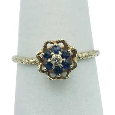 10K Sapphire and Diamond Ring - image 1