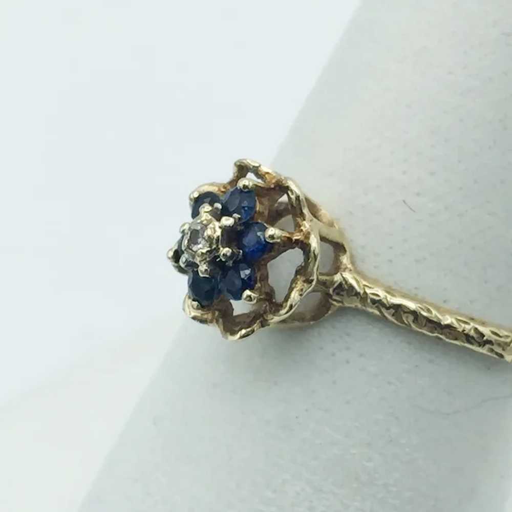 10K Sapphire and Diamond Ring - image 2