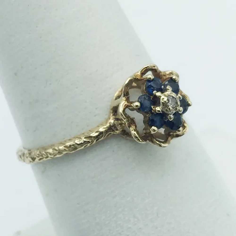 10K Sapphire and Diamond Ring - image 3