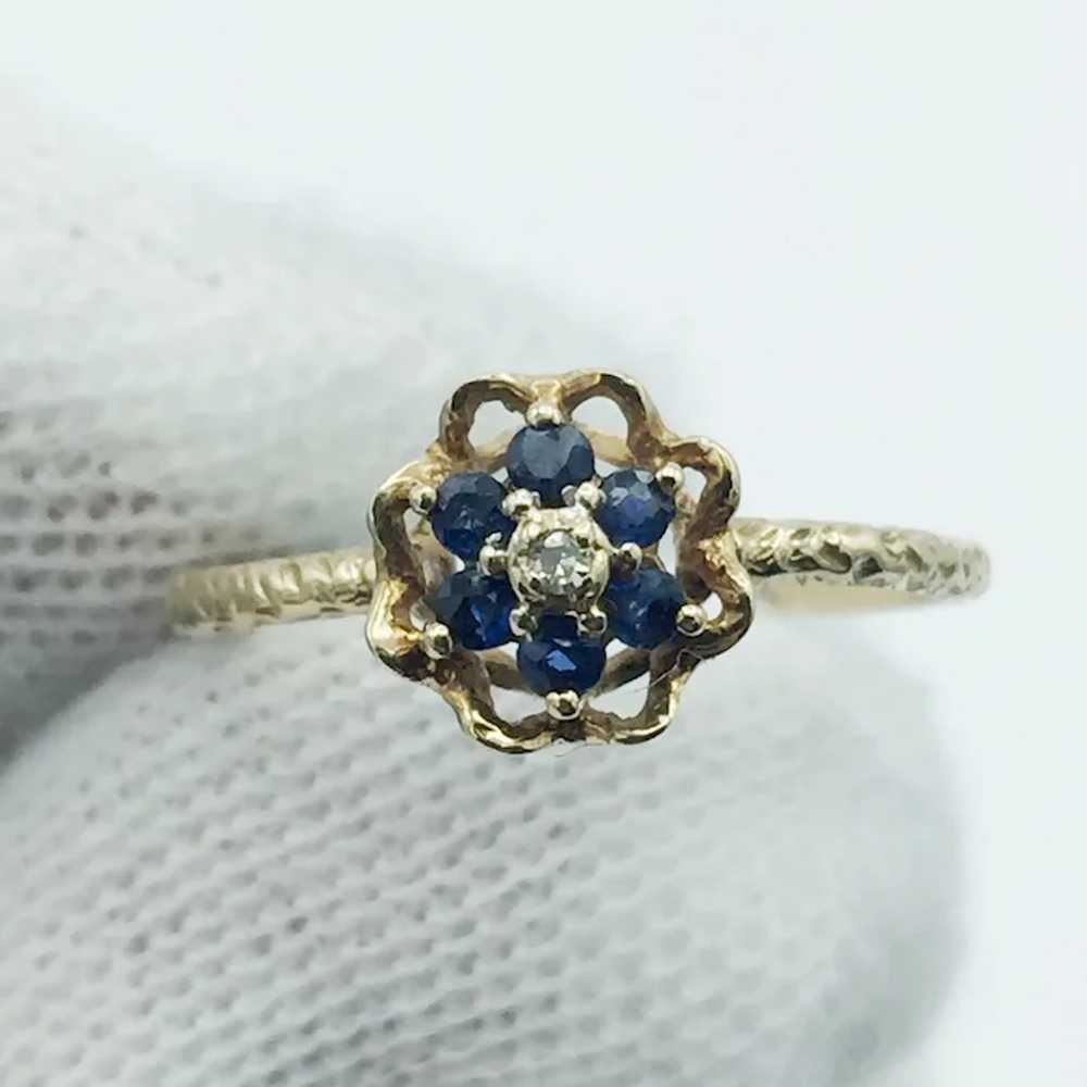 10K Sapphire and Diamond Ring - image 5