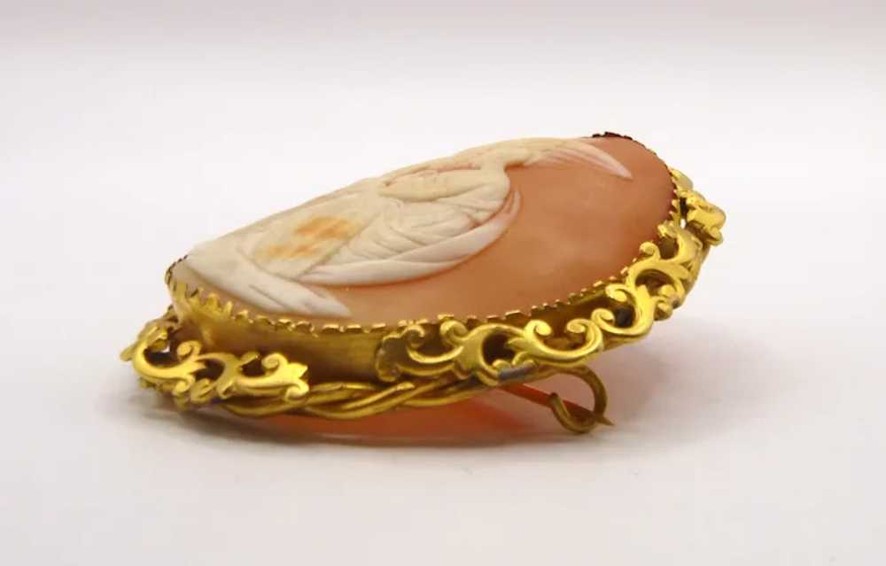 Antique Shell Cameo Hebe and Zeus Drinking Nectar… - image 4