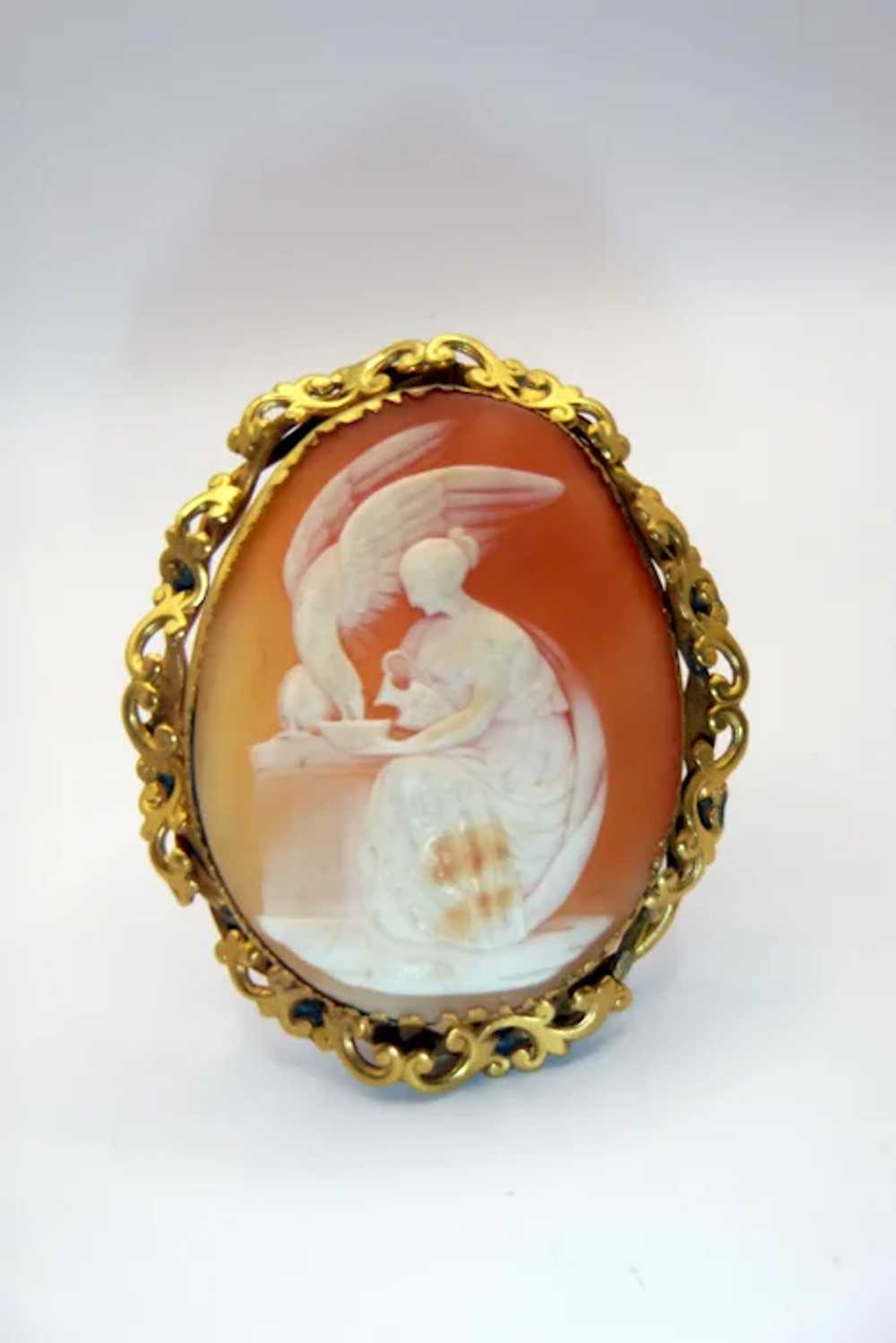 Antique Shell Cameo Hebe and Zeus Drinking Nectar… - image 5
