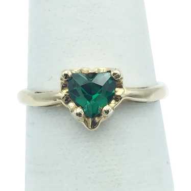 10K Lab Emerald Ring