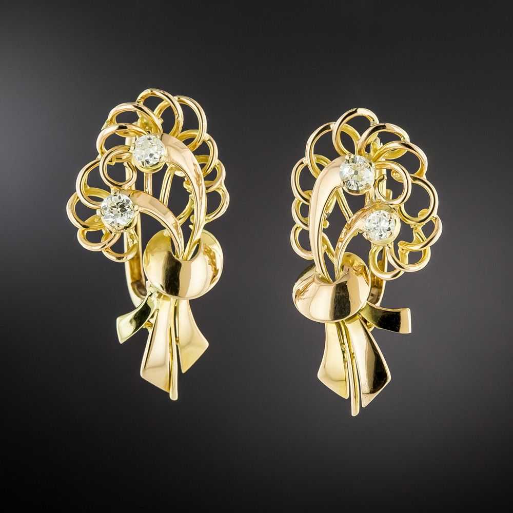 Retro Spray Diamond Earrings - image 1