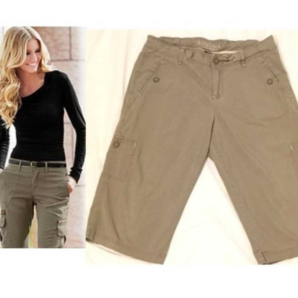 Sonoma Sonoma Life + Style Green Khaki Bermuda Ut… - image 2